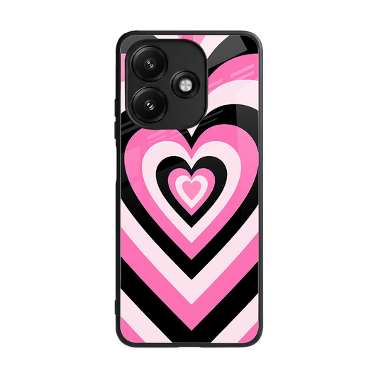 Y2K Bubblegum Hearts back phone cover | glass case for redmi 12 5g