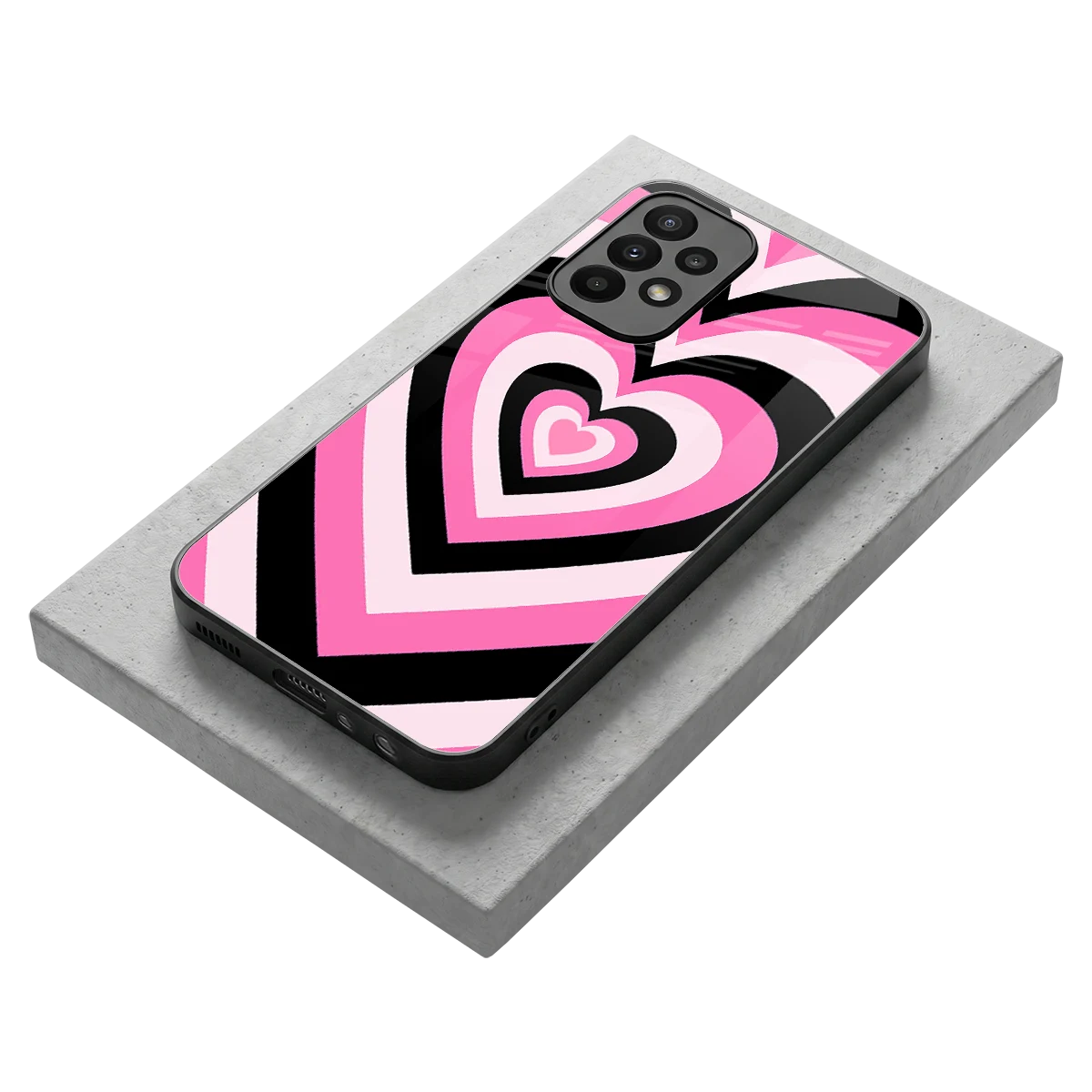Y2K Bubblegum Hearts stylish phone case for samsung galaxy a23 | glossy glass and slim fit