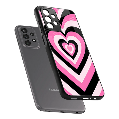Y2K Bubblegum Hearts sleek samsung galaxy a23 cover with tempered glass back and TPU edges