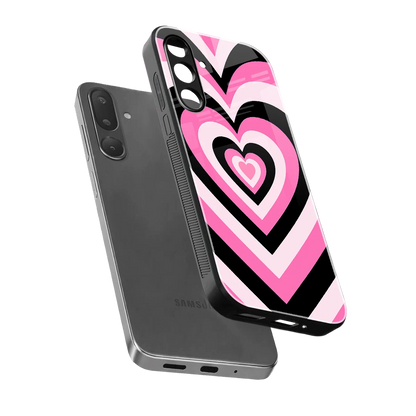 Y2K Bubblegum Hearts sleek samsung galaxy m36 5g cover with tempered glass back and TPU edges