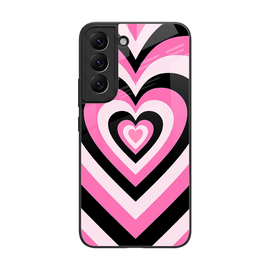 Y2K Bubblegum Hearts back phone cover | glass case for samsung galaxy s22