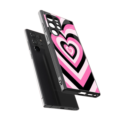 Y2K Bubblegum Hearts sleek samsung galaxy s23 ultra cover with tempered glass back and TPU edges