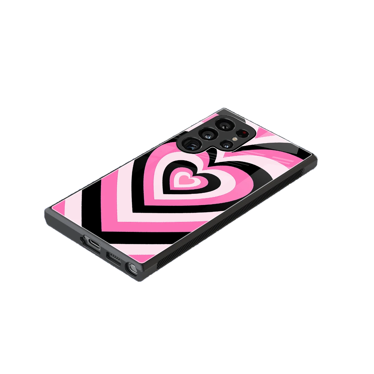 Y2K Bubblegum Hearts stylish phone case for samsung galaxy s23 ultra | glossy glass and slim fit