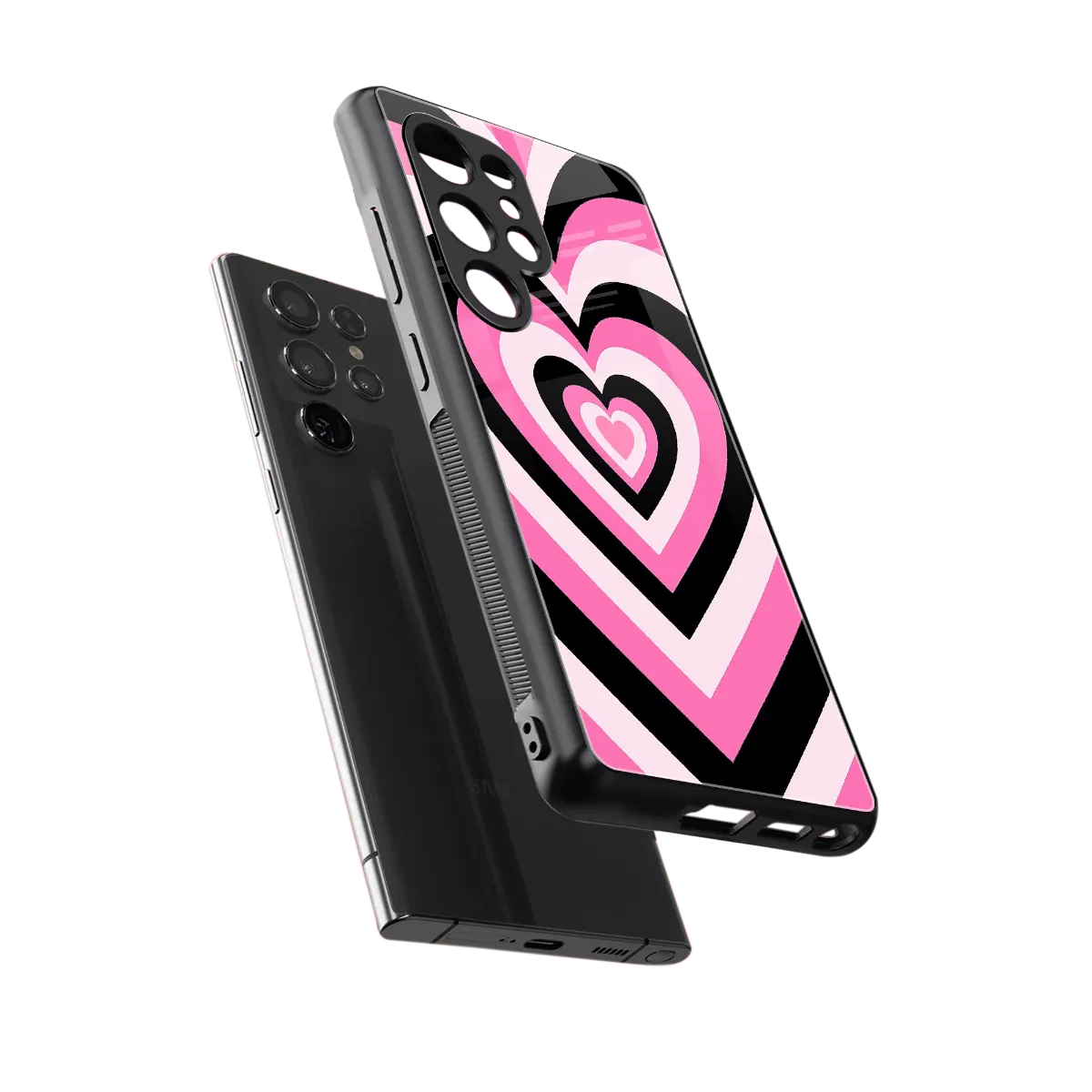 Y2K Bubblegum Hearts sleek samsung galaxy s25 ultra cover with tempered glass back and TPU edges