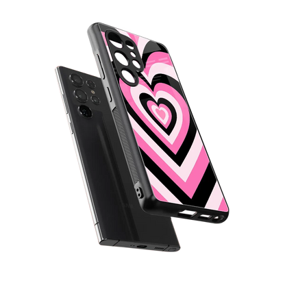 Y2K Bubblegum Hearts sleek samsung galaxy s25 ultra cover with tempered glass back and TPU edges