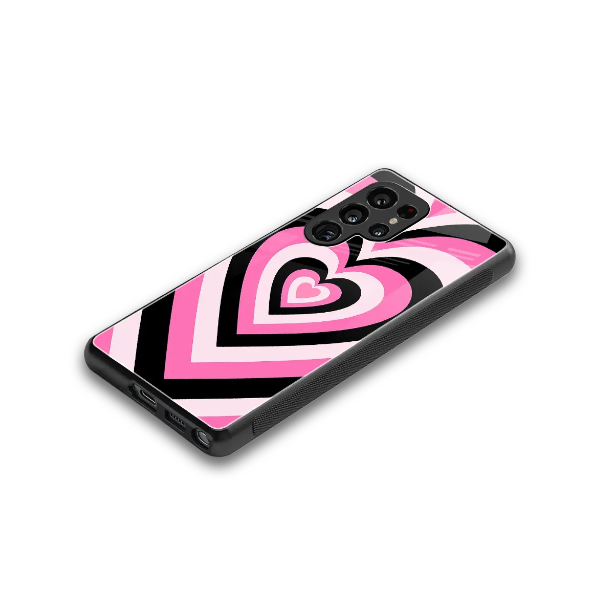 Y2K Bubblegum Hearts stylish phone case for samsung galaxy s25 ultra | glossy glass and slim fit