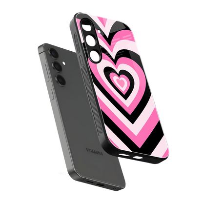 Y2K Bubblegum Hearts sleek samsung galaxy s25 fe cover with tempered glass back and TPU edges