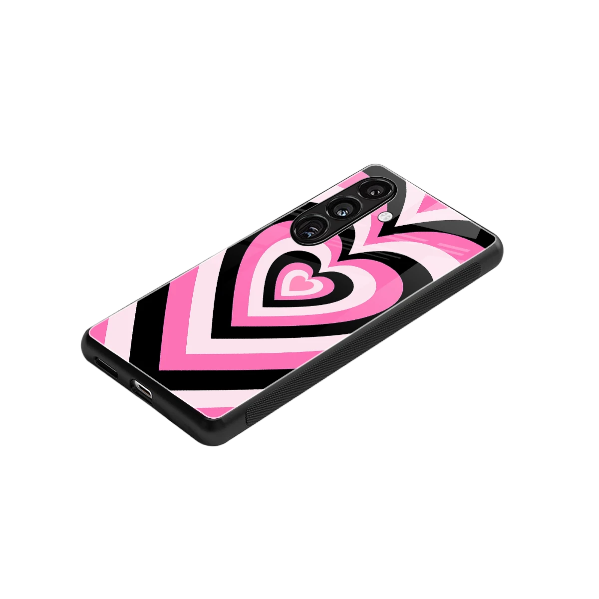 Y2K Bubblegum Hearts stylish phone case for samsung galaxy s24 fe | glossy glass and slim fit