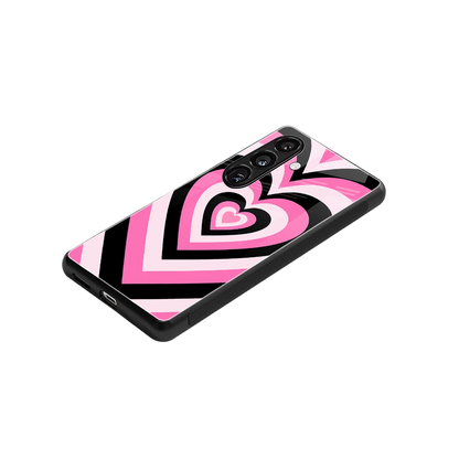 Y2K Bubblegum Hearts stylish phone case for samsung galaxy s24 fe | glossy glass and slim fit