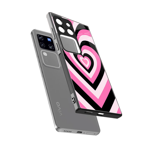 Y2K Bubblegum Hearts sleekvivo v30 pro cover with tempered glass back and TPU edges