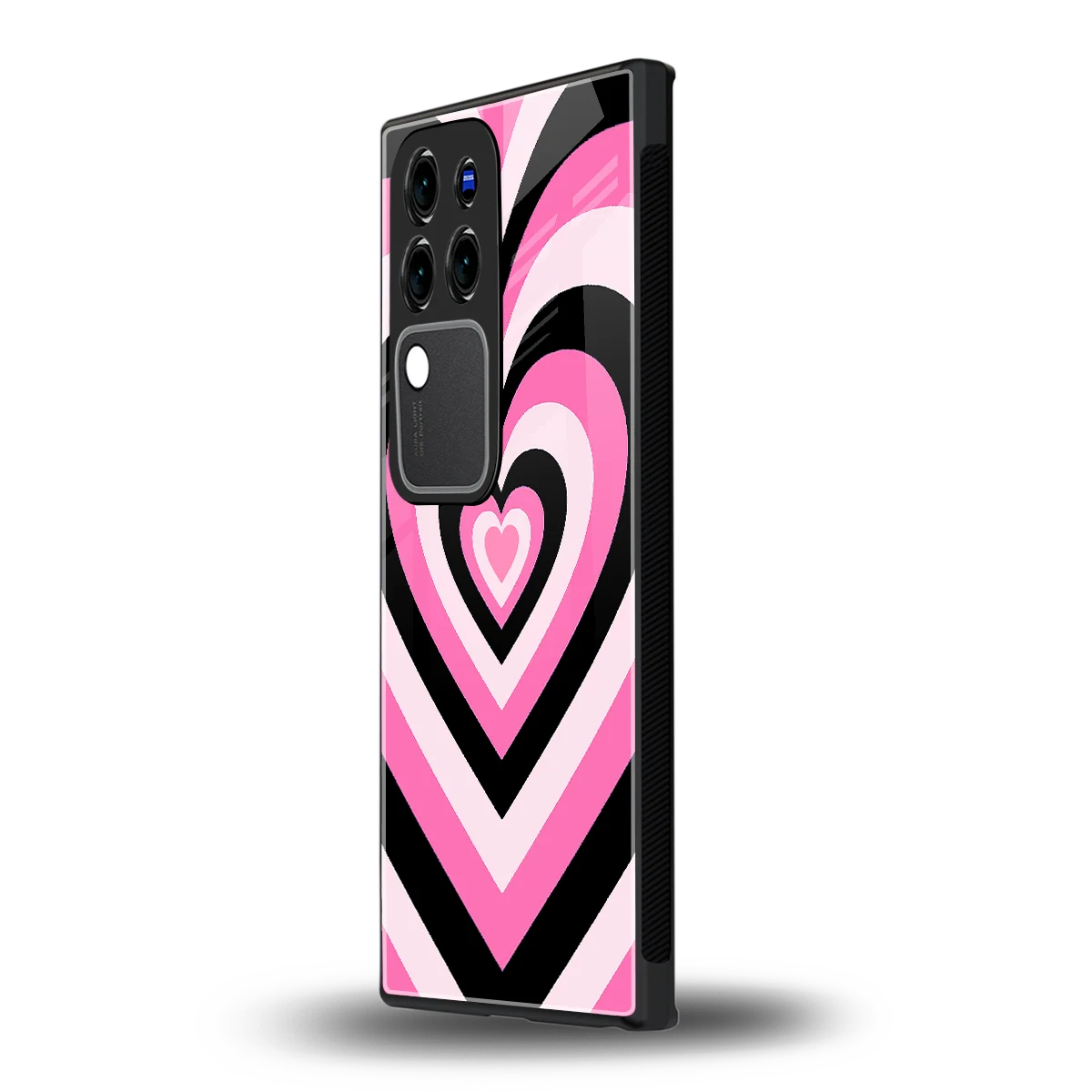 Y2K Bubblegum Heartsvivo v30 pro mobile cover | shockproof glass phone case