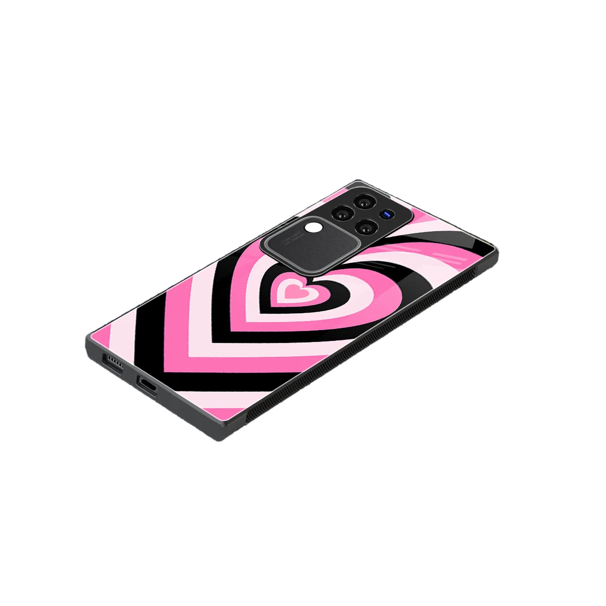 Y2K Bubblegum Hearts stylish phone case forvivo v30 pro | glossy glass and slim fit