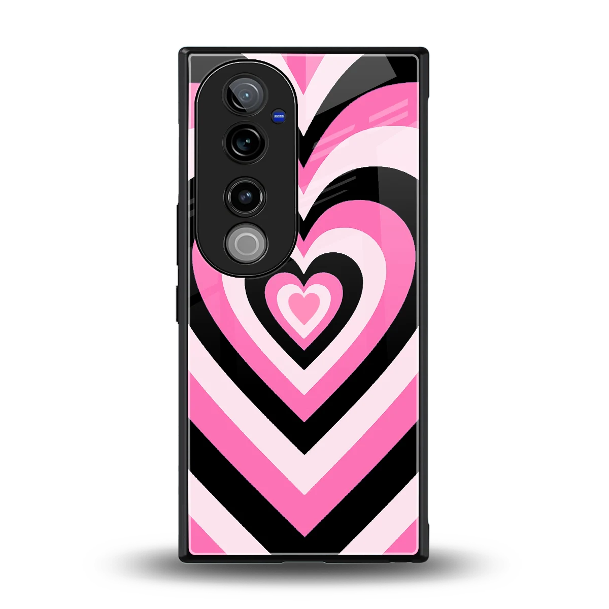 Y2K Bubblegum Hearts back phone cover | glass case for vivo v40 pro