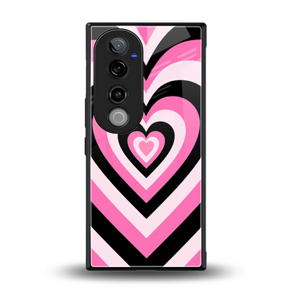 Y2K Bubblegum Hearts back phone cover | glass case for vivo v40 pro