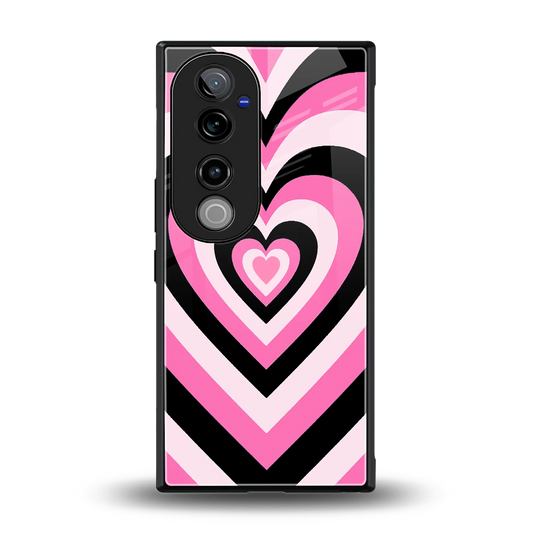 Y2K Bubblegum Hearts back phone cover | glass case for vivo v40 pro