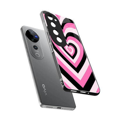Y2K Bubblegum Hearts sleek vivo v40 pro cover with tempered glass back and TPU edges