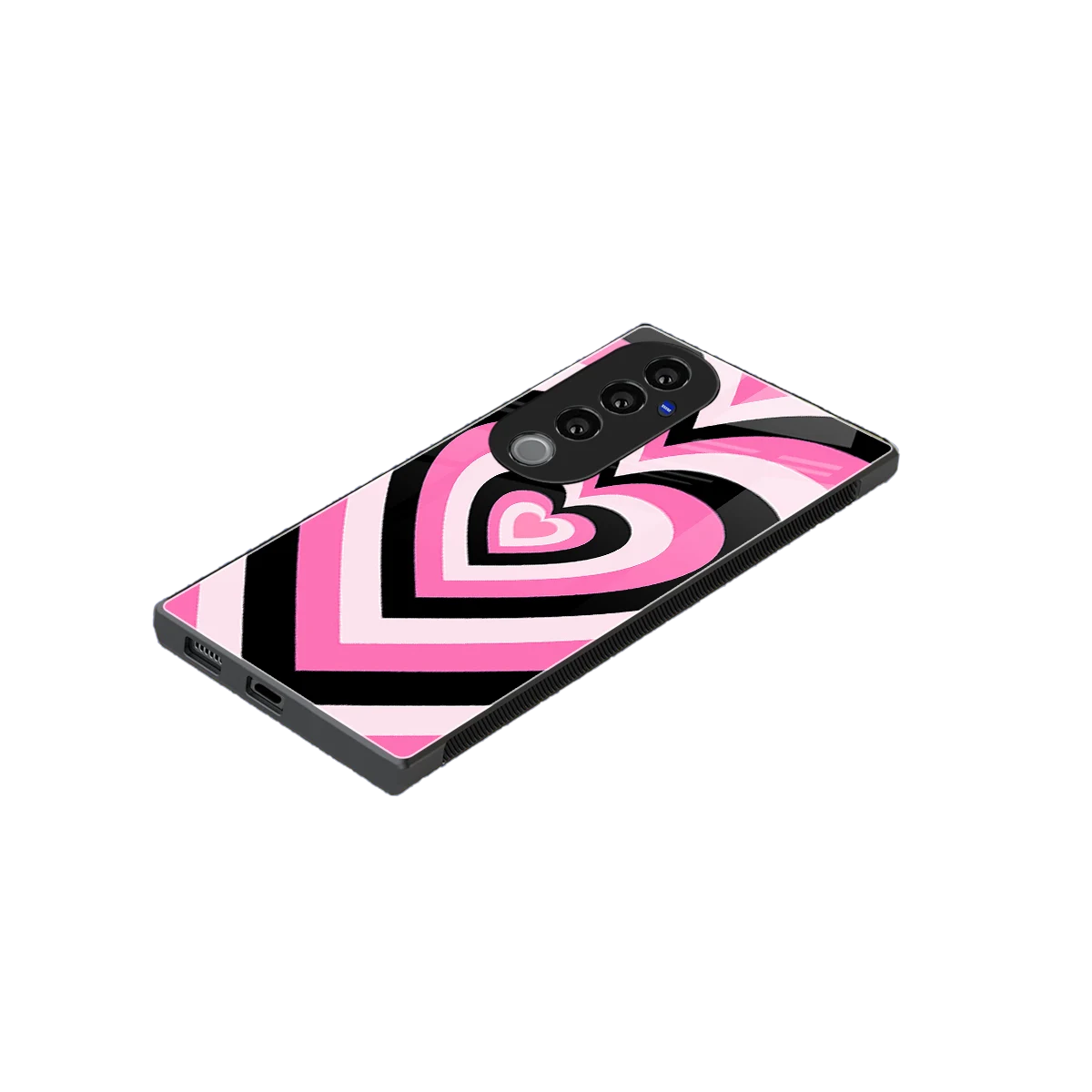 Y2K Bubblegum Hearts stylish phone case for vivo v40 pro | glossy glass and slim fit