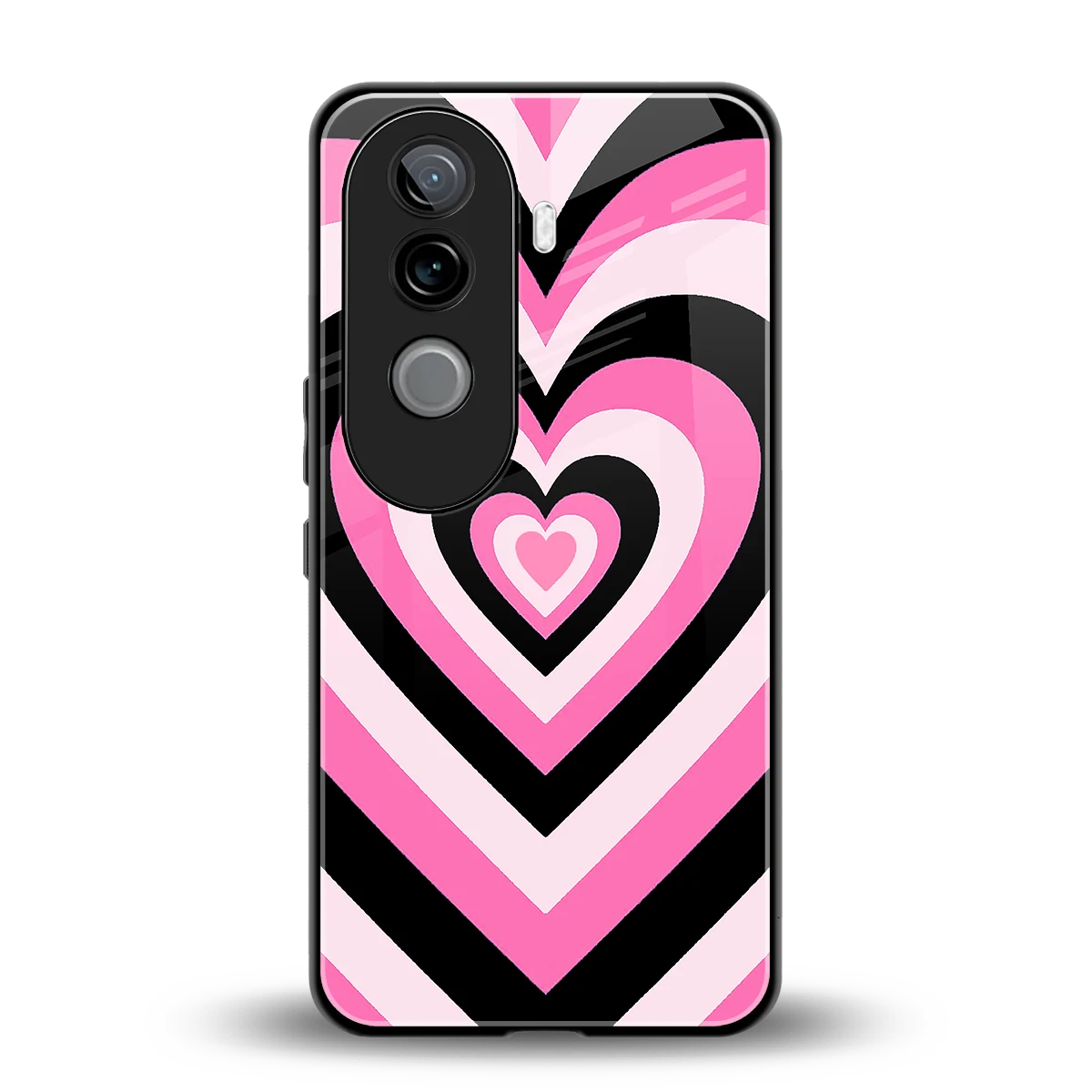 Y2K Bubblegum Hearts back phone cover | glass case for vivo v40e