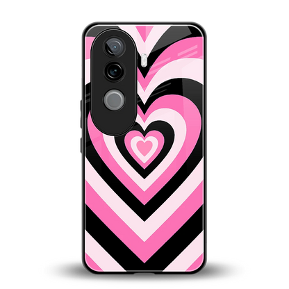 Y2K Bubblegum Hearts back phone cover | glass case for vivo v40e