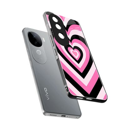 Y2K Bubblegum Hearts sleek vivo v40e cover with tempered glass back and TPU edges