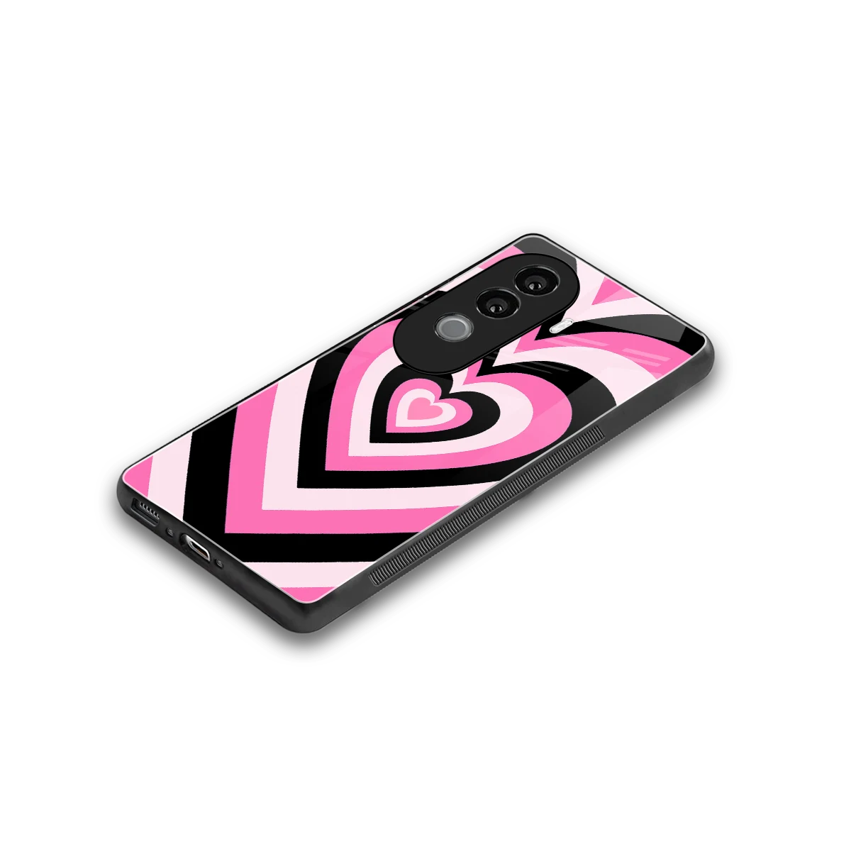 Y2K Bubblegum Hearts stylish phone case for vivo v40e | glossy glass and slim fit