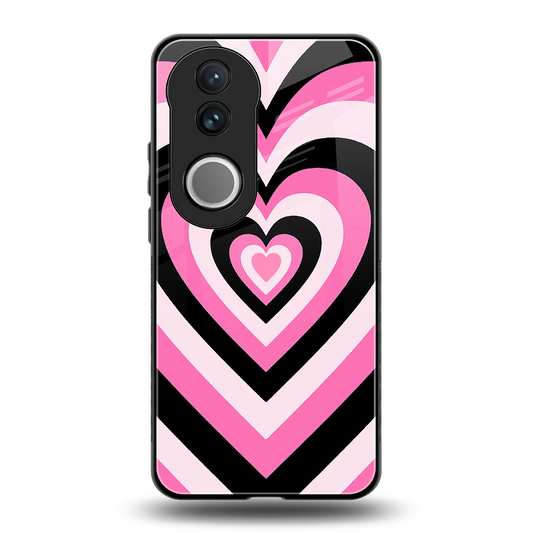 Y2K Bubblegum Hearts back phone cover | glass case for vivo v50