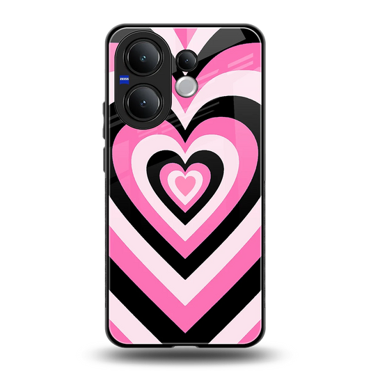 Y2K Bubblegum Hearts back phone cover | glass case for vivo v60