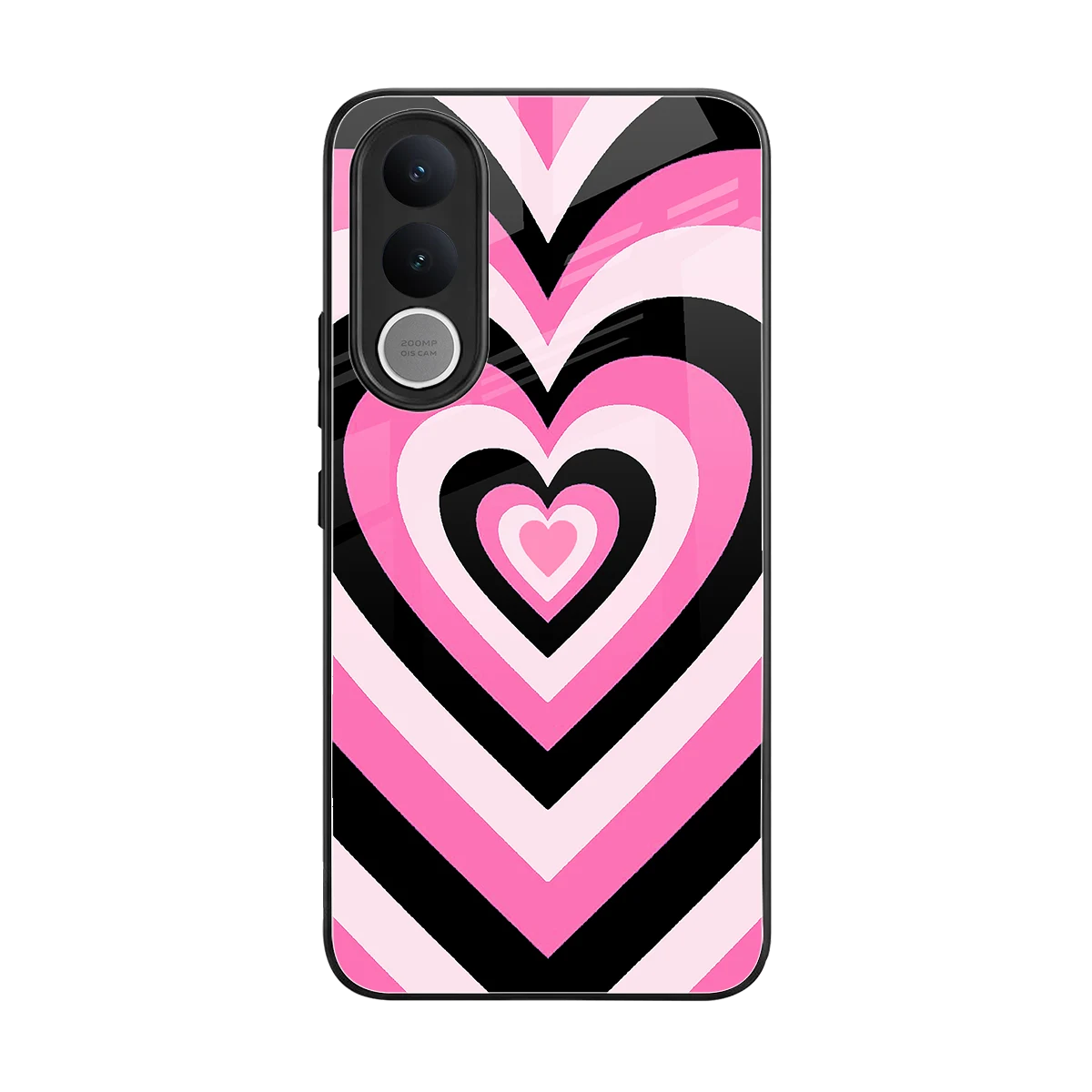Y2K Bubblegum Hearts back phone cover | glass case for vivo v70 fe