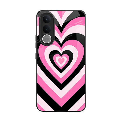Y2K Bubblegum Hearts back phone cover | glass case for vivo v70 fe