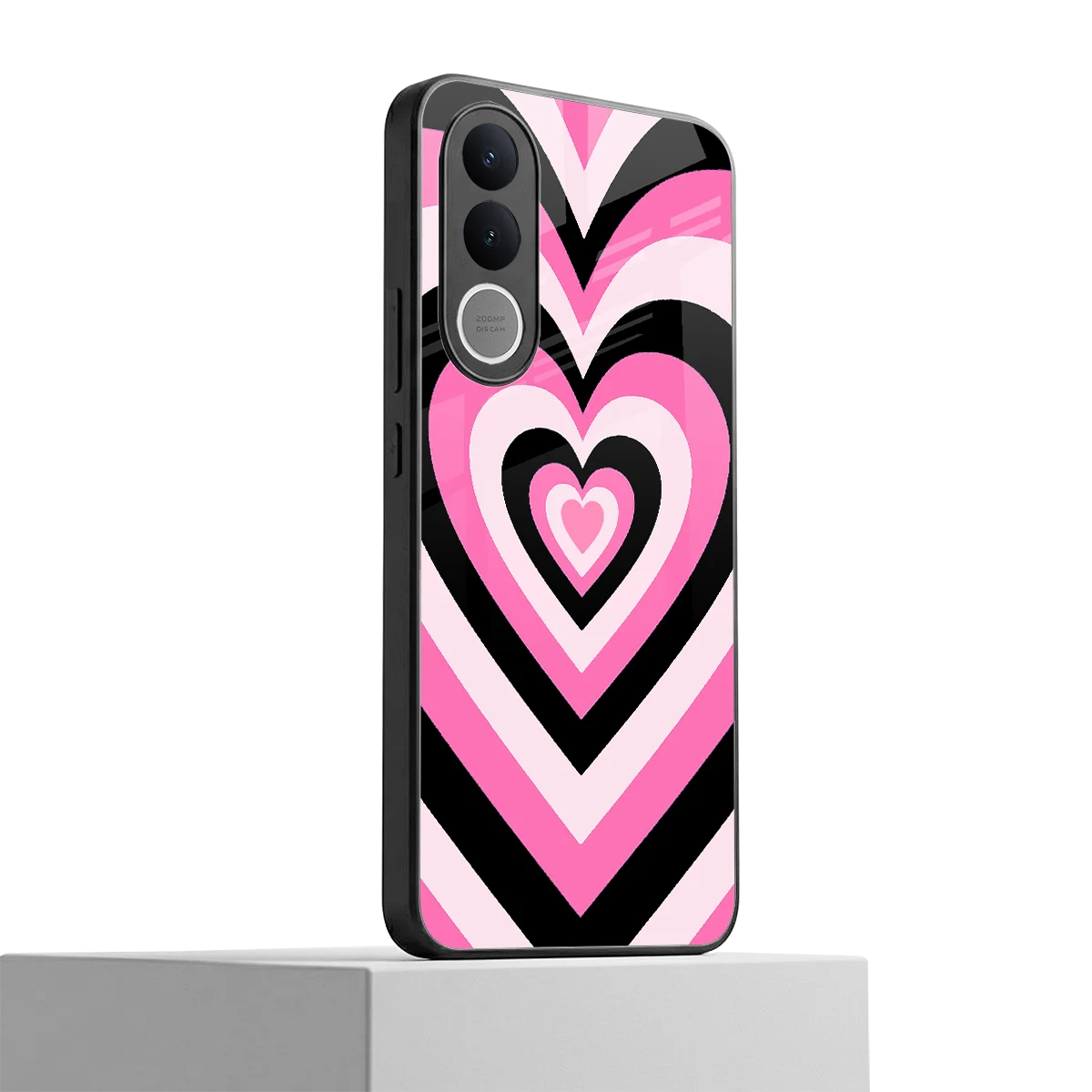 Y2K Bubblegum Hearts vivo v70 fe mobile cover | shockproof glass phone case