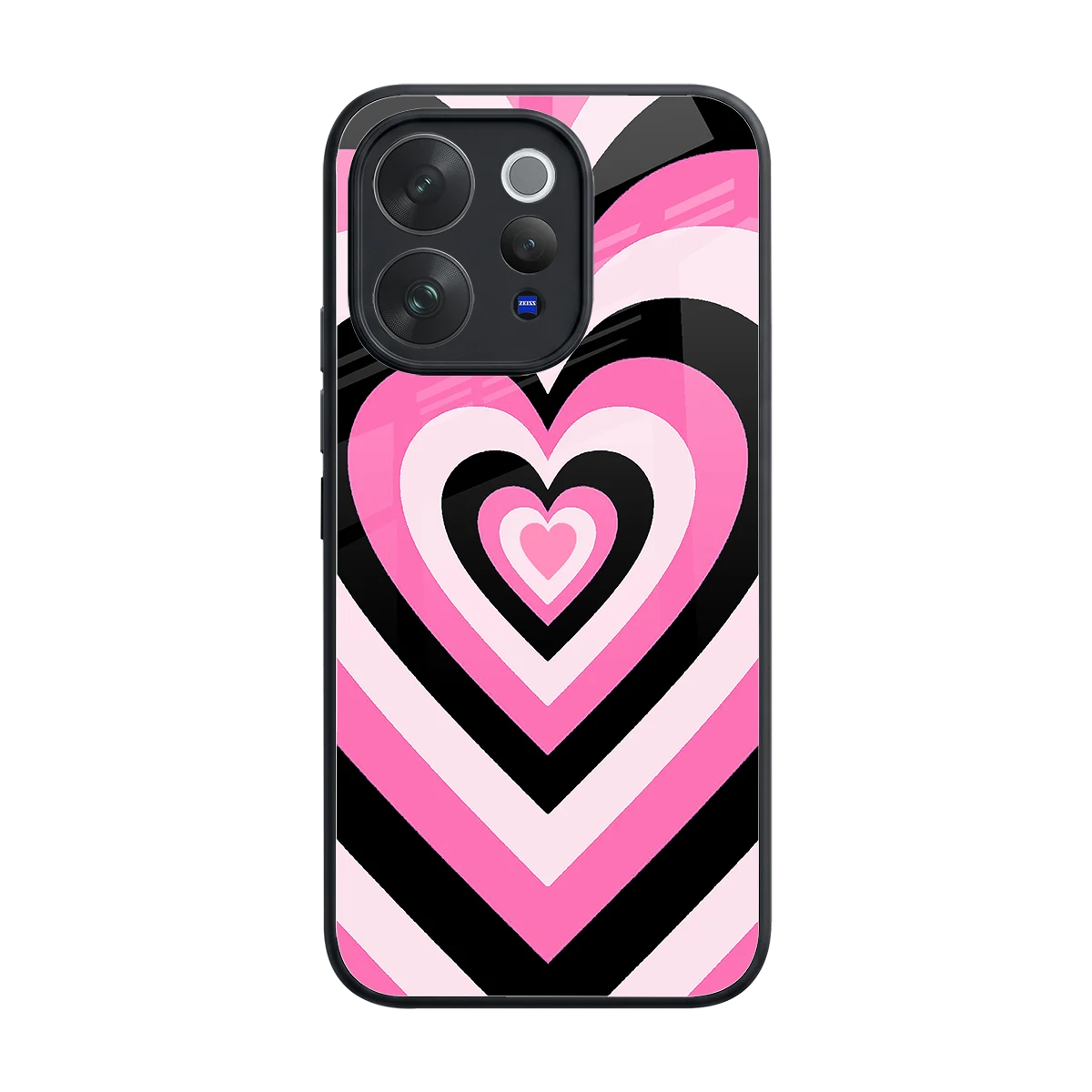 Y2K Bubblegum Hearts back phone cover | glass case for vivo v70