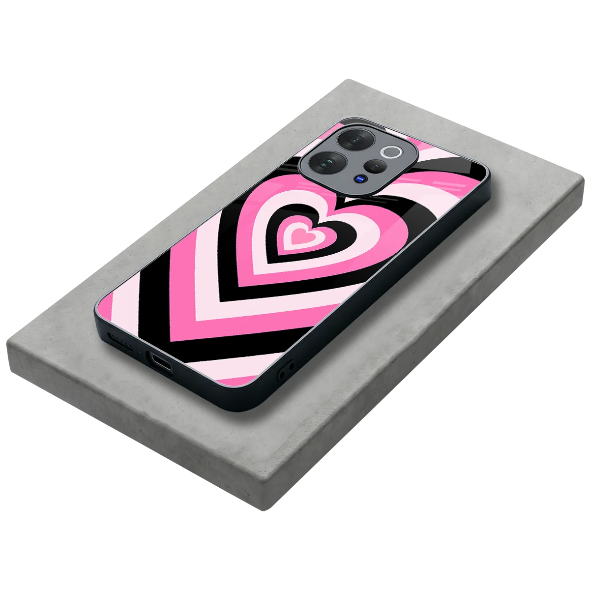 Y2K Bubblegum Hearts stylish phone case for vivo v70 elite | glossy glass and slim fit