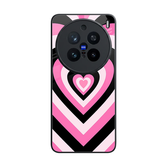Y2K Bubblegum Hearts back phone cover | glass case for vivo x200 pro