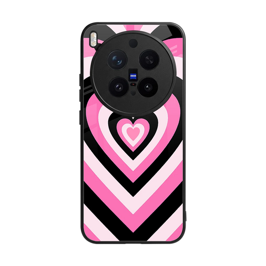 Y2K Bubblegum Hearts back phone cover | glass case for vivo x300 pro