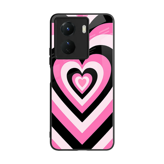 Y2K Bubblegum Hearts back phone cover | glass case for vivo y16
