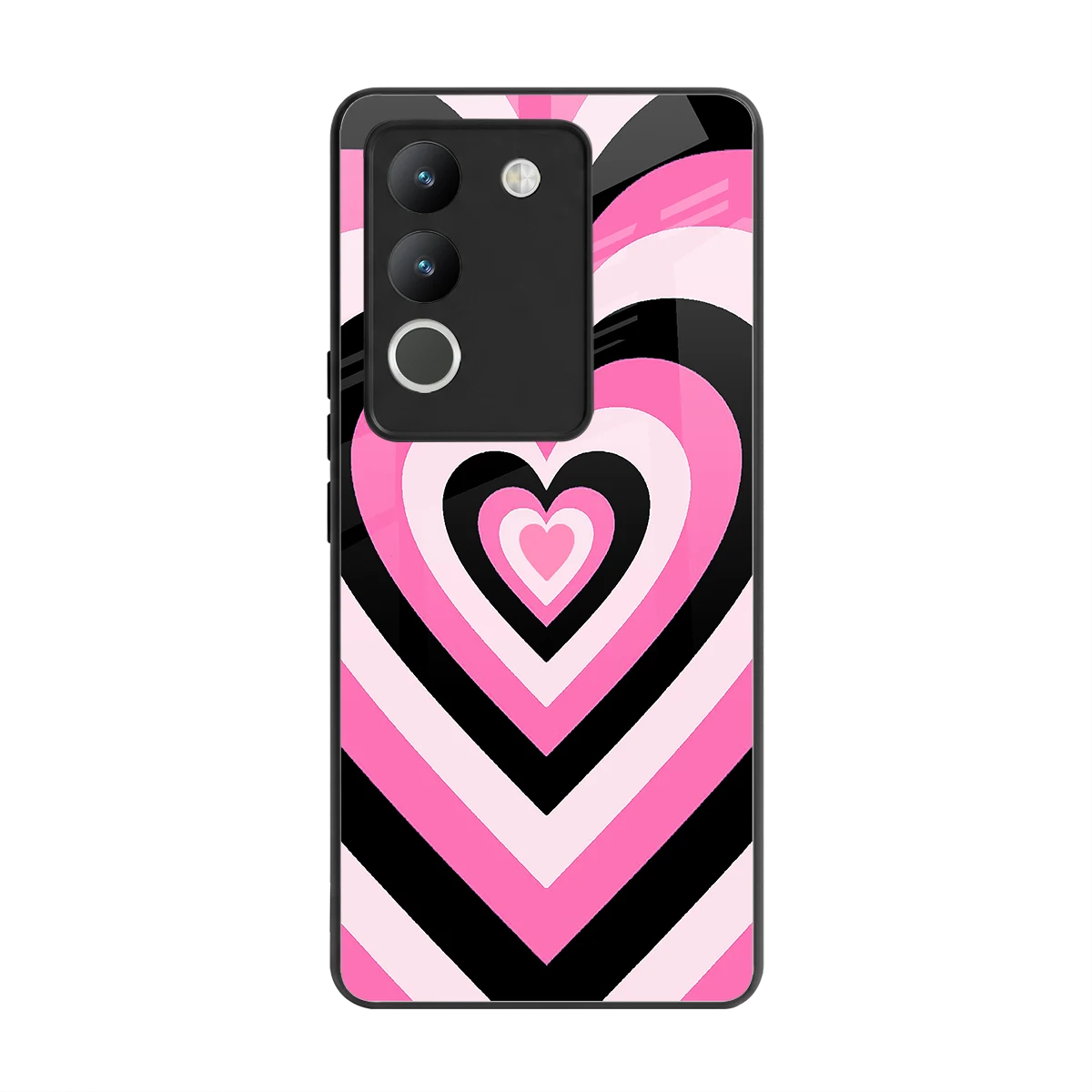 Y2K Bubblegum Hearts back phone cover | glass case for vivo y200 5g