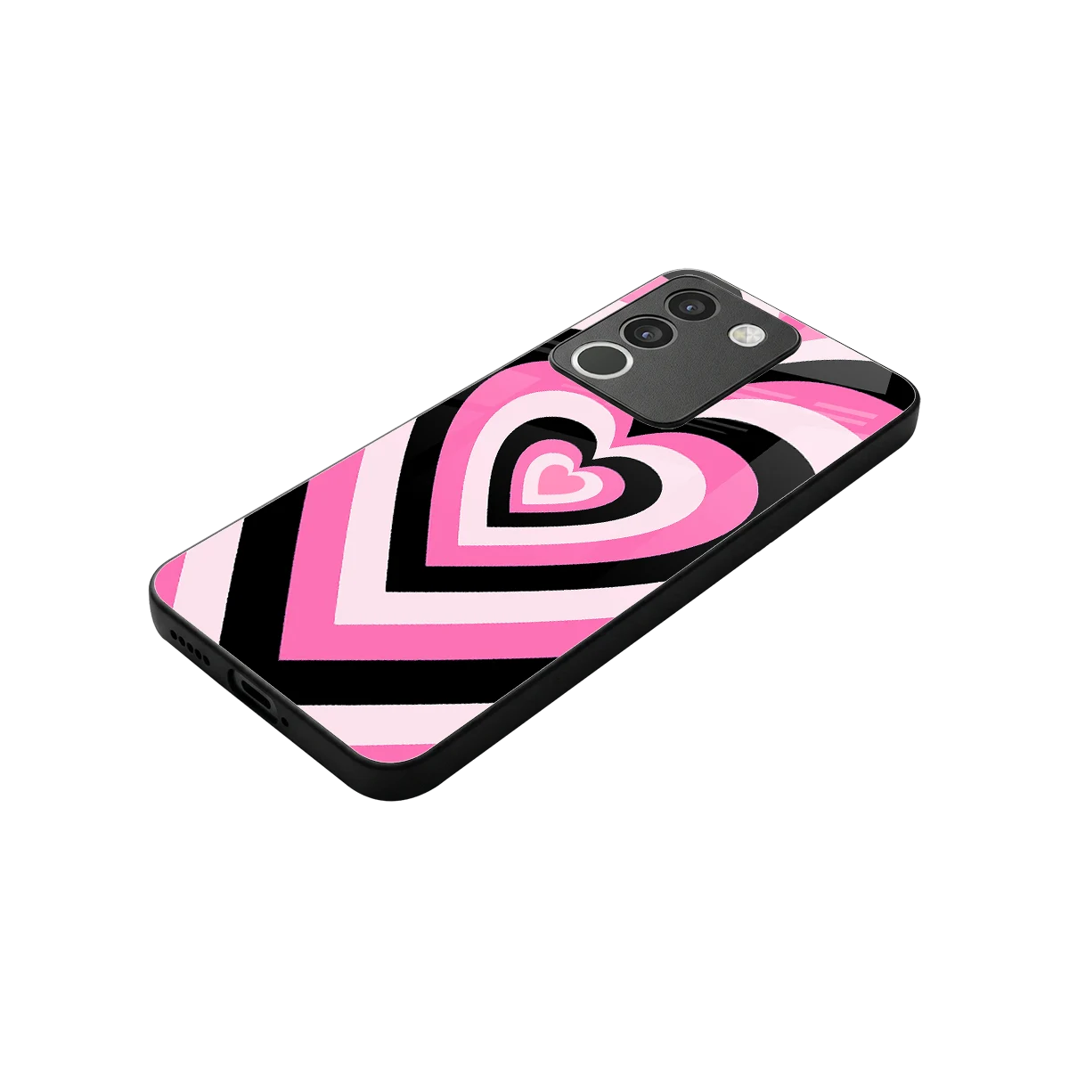 Y2K Bubblegum Hearts stylish phone case for vivo y200 5g | glossy glass and slim fit