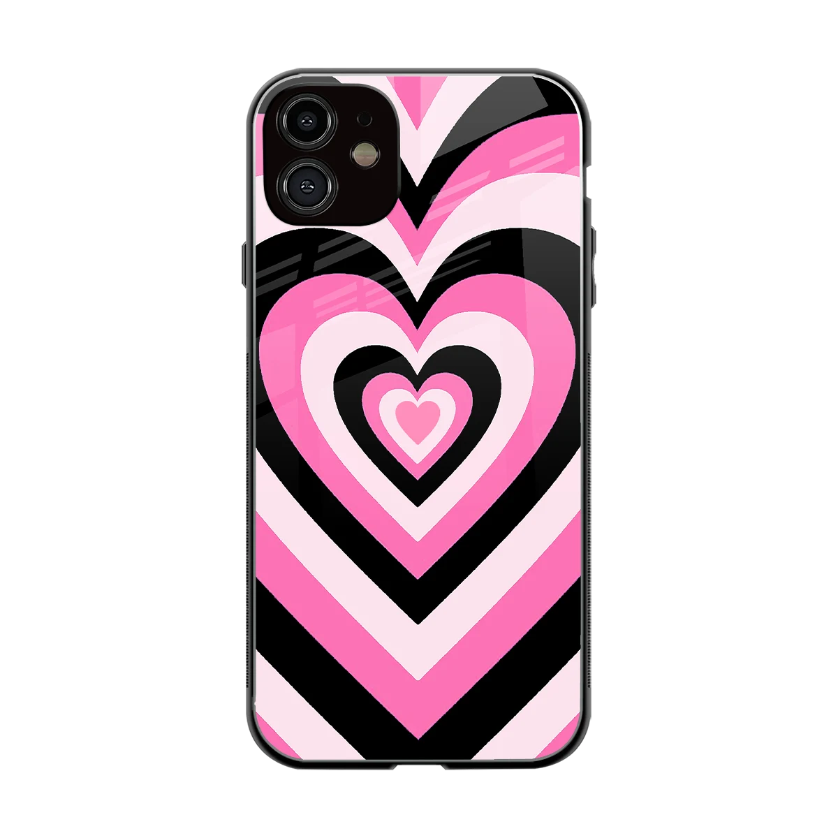 Y2K Bubblegum Hearts back phone cover | glass case for iphone 12