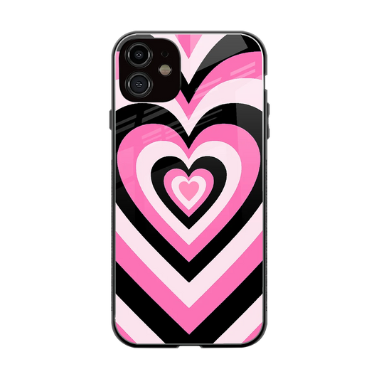 Y2K Bubblegum Hearts back phone cover | glass case for iphone 12