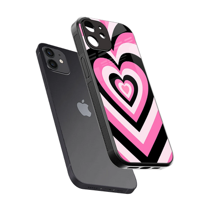 Y2K Bubblegum Hearts sleek iphone 11 cover with tempered glass back and TPU edges