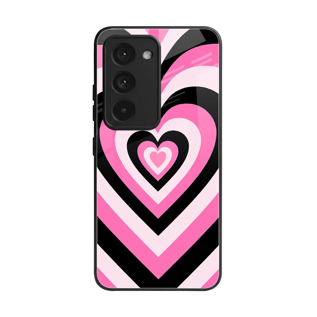 Y2K Bubblegum Hearts back phone cover | glass case for redmi 15 5g