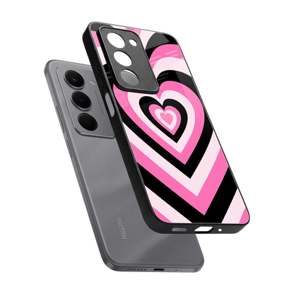 Y2K Bubblegum Hearts sleek redmi 15 5g cover with tempered glass back and TPU edges