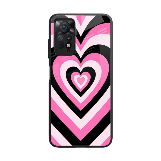 Y2K Bubblegum Hearts back phone cover | glass case for redmi note 11 pro