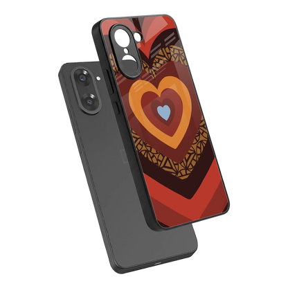 Y2K Caramel Crush Hearts sleek oneplus nord ce5 5g cover with tempered glass back and TPU edges