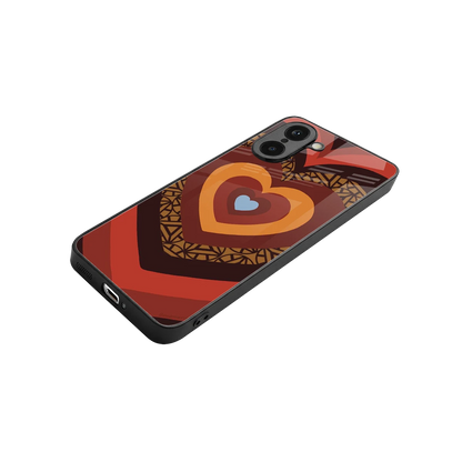 Y2K Caramel Crush Hearts stylish phone case for oneplus nord ce5 5g | glossy glass and slim fit