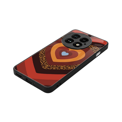 Y2K Caramel Crush Hearts stylish phone case for oneplus 13 | glossy glass and slim fit