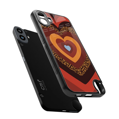Y2K Caramel Crush Hearts sleek cmf nothing phone 1 cover with tempered glass back and TPU edges