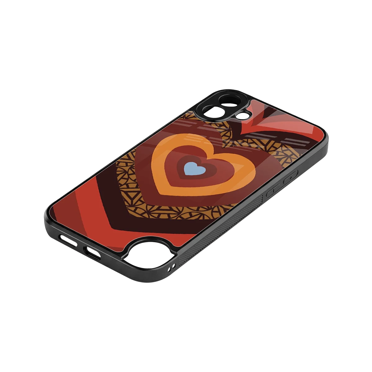 Y2K Caramel Crush Hearts stylish phone case for cmf nothing phone 1 | glossy glass and slim fit