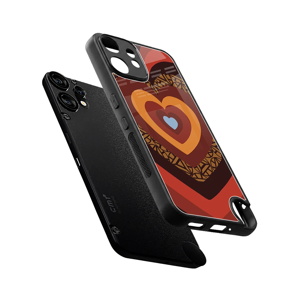 Y2K Caramel Crush Hearts sleek cmf nothing phone 2 pro cover with tempered glass back and TPU edges