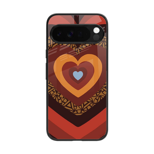 Y2K Caramel Crush Hearts back phone cover | glass case for google pixel 10 pro xl